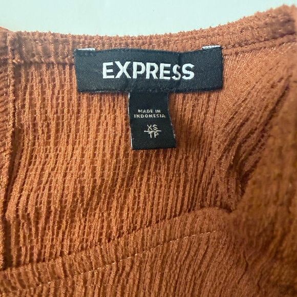 Express Brown Ruffle Top - Picture 2 of 4